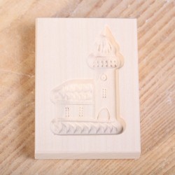 Cookie mold little church maple wood