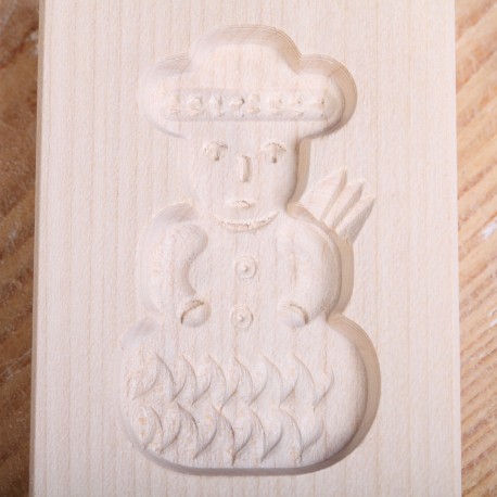 Wooden cookie mold snowman