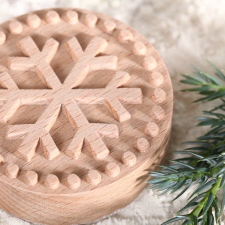 Cookie Stamp - Snowflake steamed beech wood