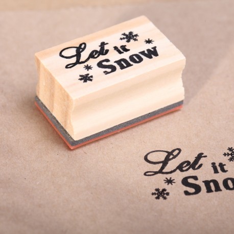 Wooden stamp  Let it Snow