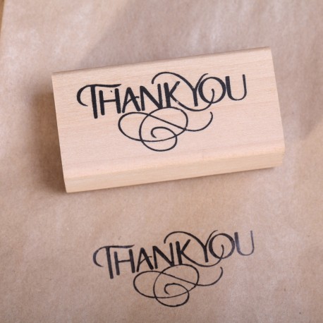 Wooden stamp  Thank You