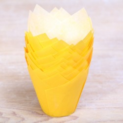 Tulip muffin cups Yellow - bodem Ø5cm - 48 stuks