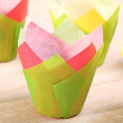 Tulip muffin cups Bollenveld mix - Ø bodem 5 cm 48 stuks