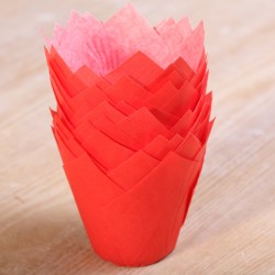 Tulip muffin cups Red - Ø bodem 5 cm - 24 stuks