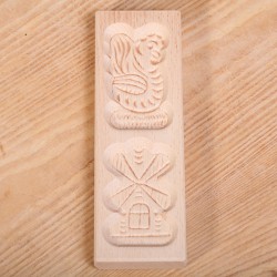 Speculaasplank met twee figuren beuken 21 cm