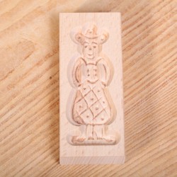 Wooden cookie mold Woman in costume small