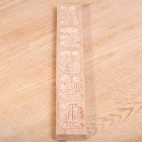 Speculaasplank met vijf figuren beuken 50 cm