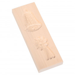 Wooden cookie mold Bell & Flower