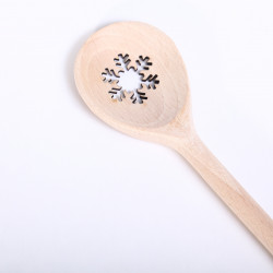 Wooden Spoon with Snowflake - round