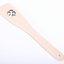 Wooden spatula with Four-leaf clover