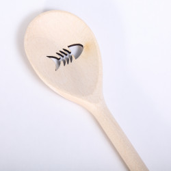 Wooden Spoon with Fish bone