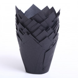 Tulip muffin cups Black - bottom Ø5 cm / 2 inches