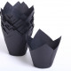 Tulip muffin cups Black - bottom Ø5 cm / 2 inches