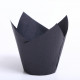 Tulip muffin cups Black - bottom Ø5 cm / 2 inches