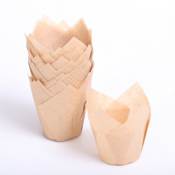 MINI Tulip muffin cups naturel - maat 110/35 - 48 stuks