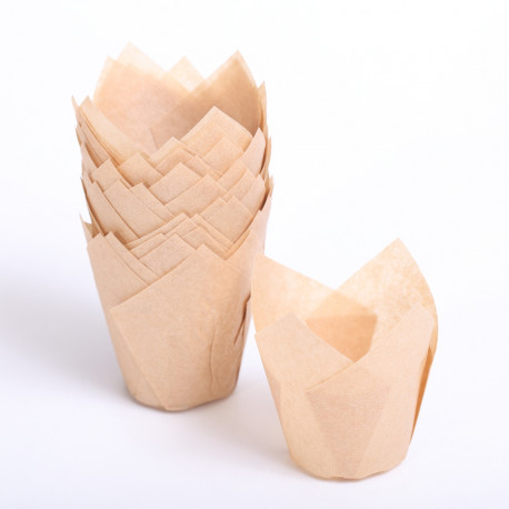 MINI Tulip muffin cups naturel - Ø bodem 3.5 cm