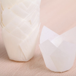 Tulip muffin cups natural / snow white MINI