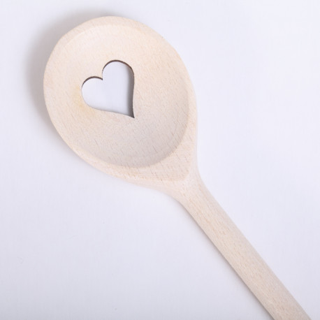 Wooden Spoon with Heart- round