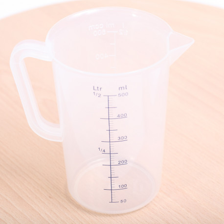 Measuring jug 0.5 liter plastic transparent