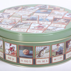 Cookie tin  'Aap, Noot, Mies' alphabet