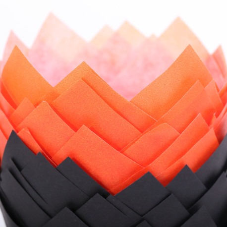 Tulip muffin cups Halloween - orange & black