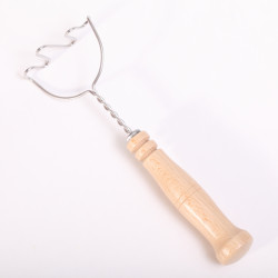 Mini Masher -  18 cm beukenhout en rvs