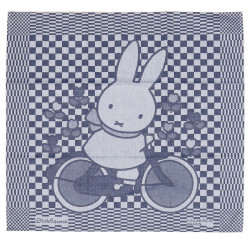 Dishcloth - artist Dick Bruna - Miffy on a bicycle