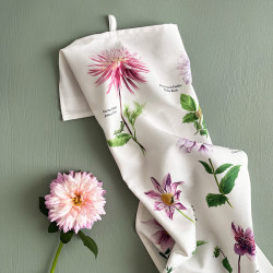 Theedoek - Dahlia flowers - organic cotton