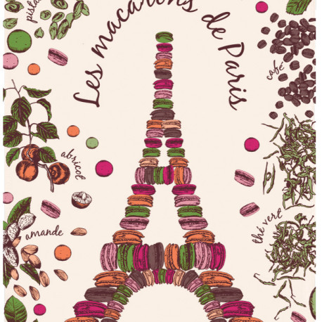 Theedoek - Macarons de Paris - 100% cotton