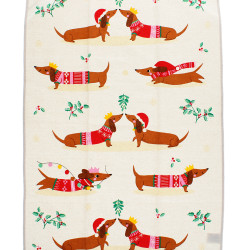 Dishcloth - Festive Sausage Dog