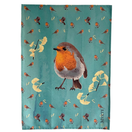 Theedoek - Roodborst - organic cotton