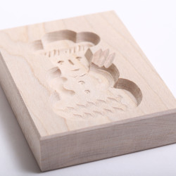 Cookie mold snowman maple wood