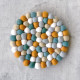 Big coaster Spring - 100% fairmade  wool felt