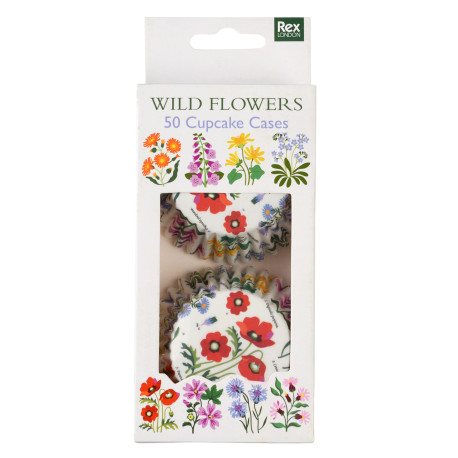 Cupcake vormpjes 'Wild Flowers' - 50 stuks