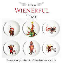 Bordy's - It's a wienerful Time - set of 6 breakfast plates