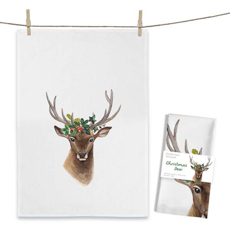 Theedoek Maluu - Christmas Deer -100% Oekotex cotton - Made in Portugal