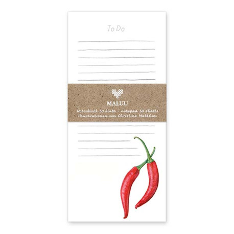 Notitieblok Maluu - Red Hot Chilies