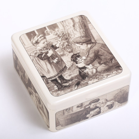Tea caddy  'Aap, Noot, Mies' alphabet
