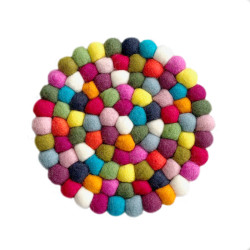 Beyoona - Big coaster Multicolour - 100% fairmade  wool felt