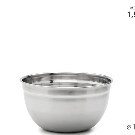 Beslagkom hoogwaardig rvs - Ø 16 cm - 1.5 liter