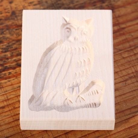 Cookie mold Owl maple wood