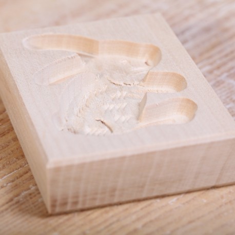 Wooden cookie mold Bunny