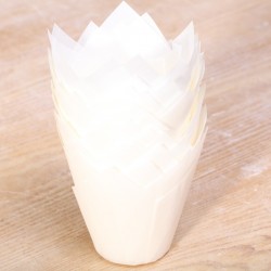 Tulip muffin cups Snow White - bodem Ø5cm - 24 stuks