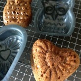 Gingerbread in cake molds, including the lovely owl and of course a heart