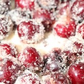 This is going to be a very cherry clafoutis. We picked the ripe cherries ourselves
