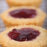 Jam Shortbreads filled with raspberry jelly