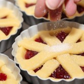 Making cranberry jam tarts with Italian Pasta Frolla