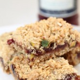 We made lots of crumble bars - this one with with oats, pistachio, raspberry jam and white chocolate is very nice.