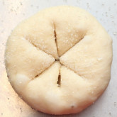 Making Christmas star bread