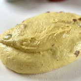 Making Easter buns with pistachio paste filling - the dough